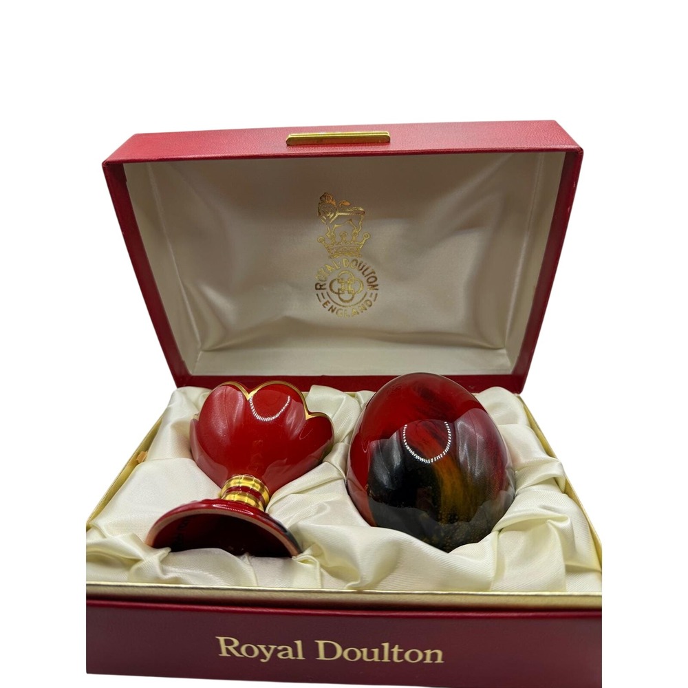 Royal Doulton Flambe Egg and Stand Limited Edition Signed Michael Doulton 1980